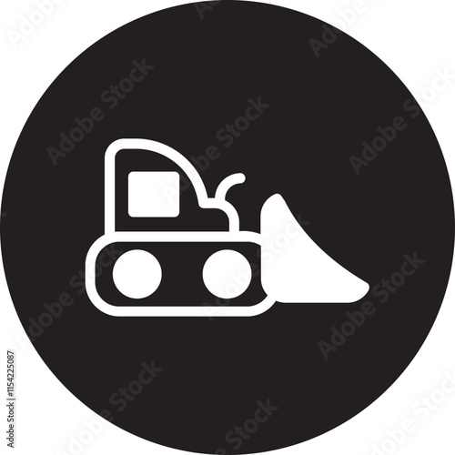 bulldozer glyph icon