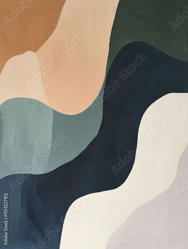organic abstract print in minimal subtle soft muted colour