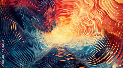 Resonate ,spread, vibration, water ripple abstract. Oscillation. Illustration