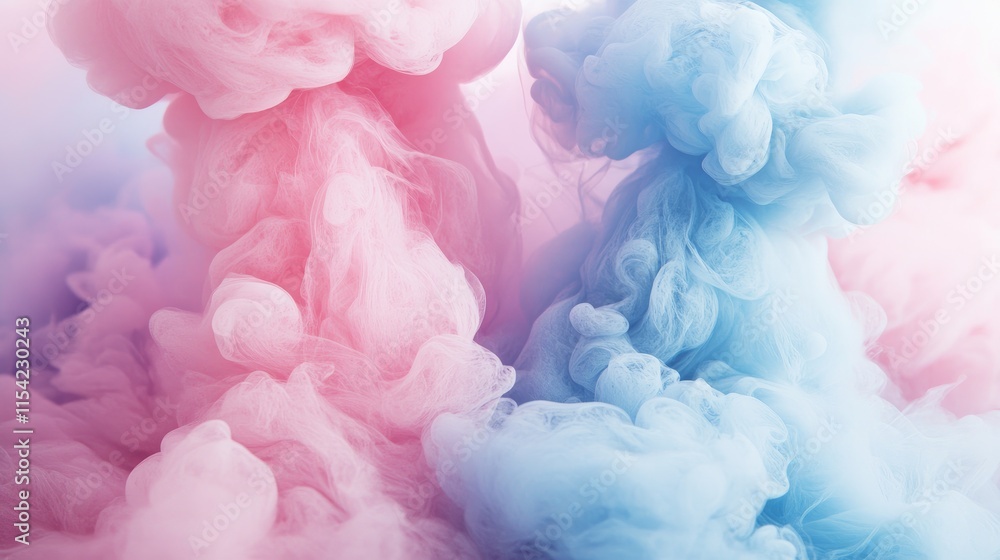 Soft Pink and Blue Smoky Clouds with Dreamy Abstract Background Soft Pink and Blue Smoky Clouds with Dreamy Abstract Background