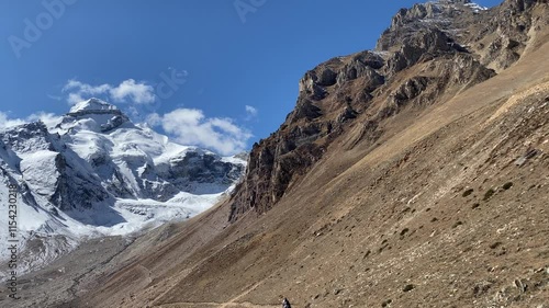 Pilgrims travel on horse back to Gauri Kund at base of Adi Kailash, uttarakhand. Adi Kailash is the second most important peak of Panch Kailash group photo