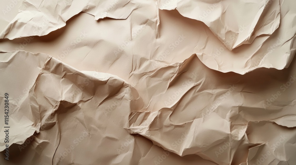 Crumpled Beige Paper Texture Background for Creative Use Crumpled Beige Paper Texture Background for Creative Use