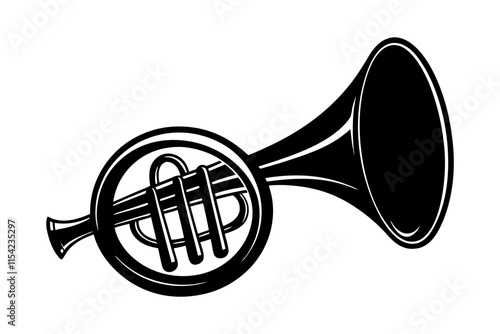 Musical horn silhouette