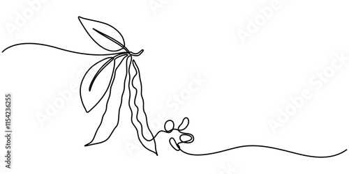 Fava beans simple color vector illustration. One continuous line art drawing with lettering organic fava beans, pro vector illustration isolated on white background.  beans vector pattern for vegan .