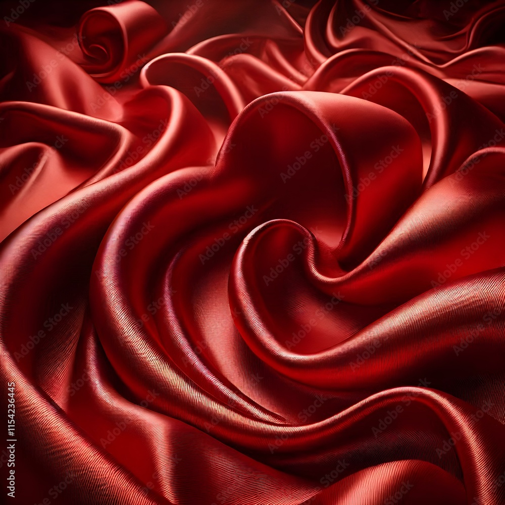 Obraz premium Scarlet Elegance: Shimmering Red Fabric for Special Moments