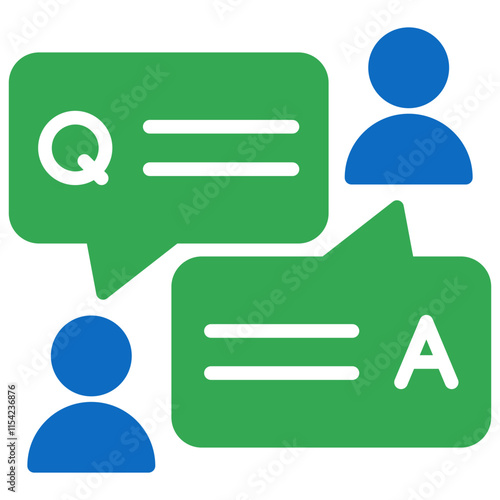 Q & A vector contact us communication glyph icon