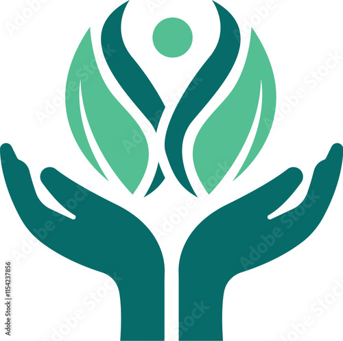 wellness icon. hand with lotus. Perfect for visualizing wellness programs, fitness, mindfulness, and healthy lifestyle choices. solid icon style. element illustration Pro Vector