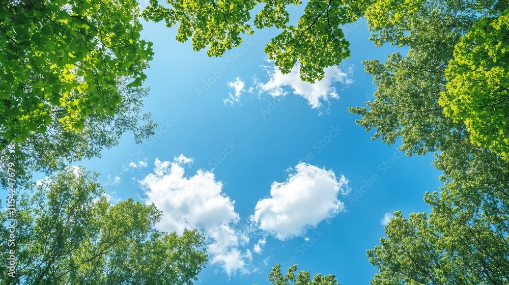 Serene Sky and Lush Trees: A Breathtaking Nature's Embrace Serene Sky and Lush Trees: A Breathtaking Nature's Embrace