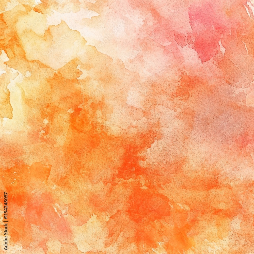 Fototapeta premium Hand Painted Peach and Orange Watercolor Texture Background for Abstract Banners and Cards