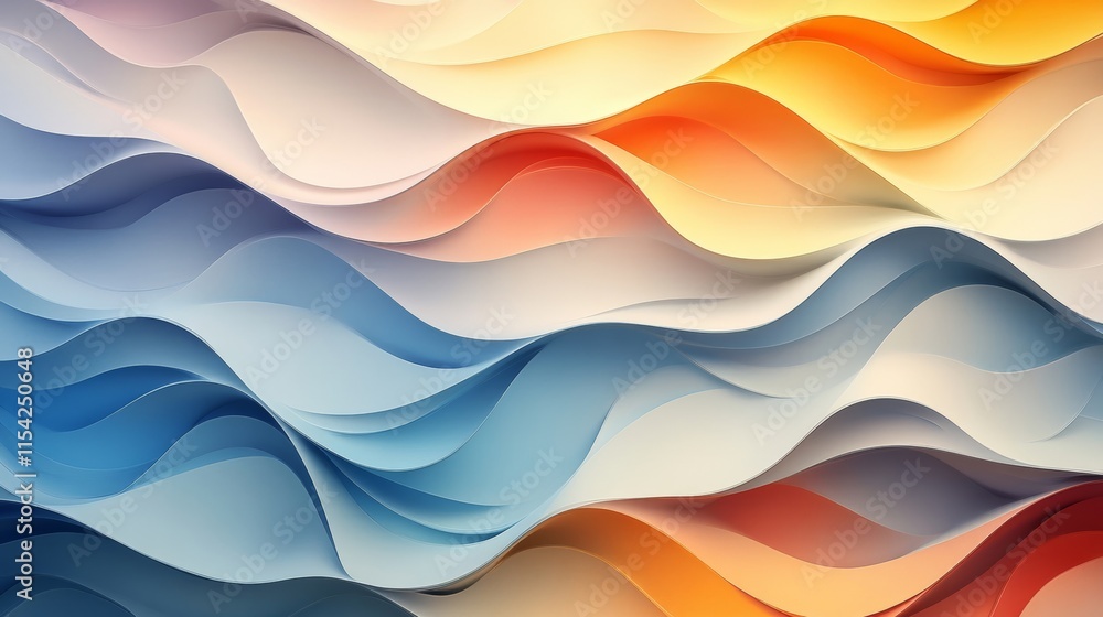 Obraz premium Waves Waves composed of repeating geometric shapes and gradients. Generative AI