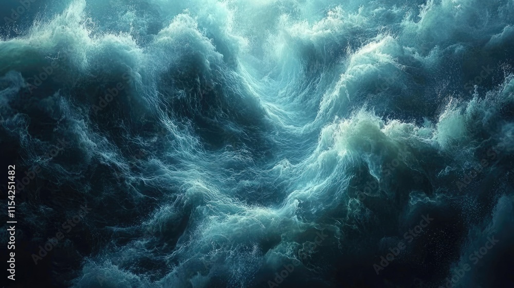 Fototapeta premium Powerful Ocean Waves Crashing and Churning