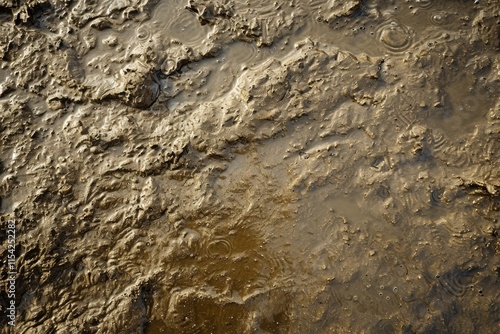 Marshland Texture: Close-up of Dirty Water Surface in Nature