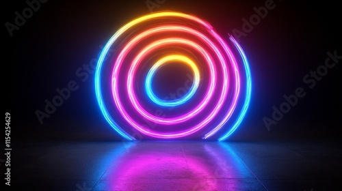 Swirls swirls of neon light flowing smoothly across the background. Generative AI