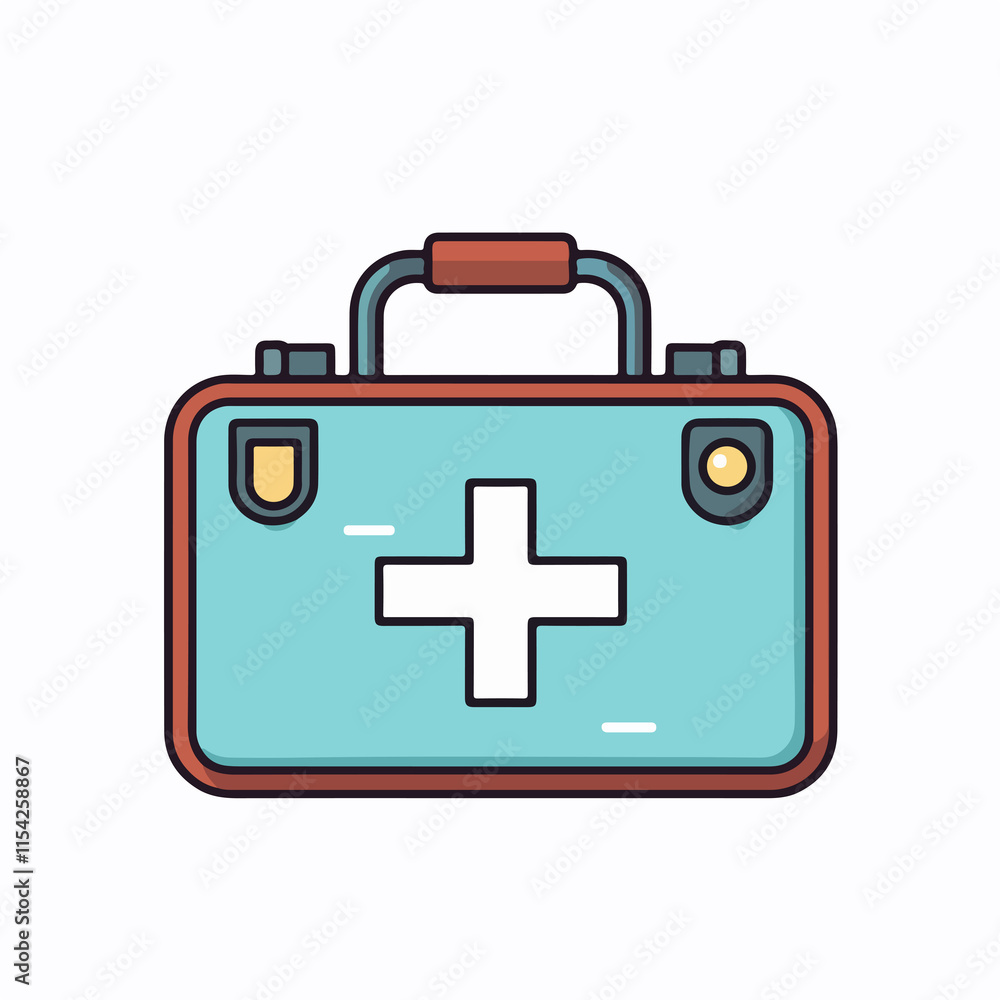 Medical Kit Handle Icon Vector Illustration for Medical Supplies with Line and Fill Style Design Medical Kit Handle Icon Vector Illustration for Medical Supplies with Line and Fill Style Design