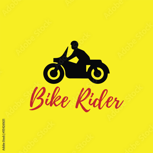 motorbike racing and  rider logo design vector