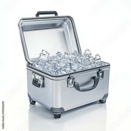 Cooler filled with ice ready for outdoor activities during warm summer days