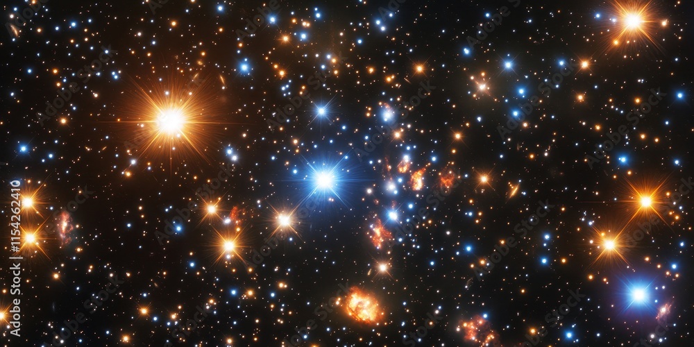 stars flickering in deep, infinite space. Generative AI stars flickering in deep, infinite space. Generative AI