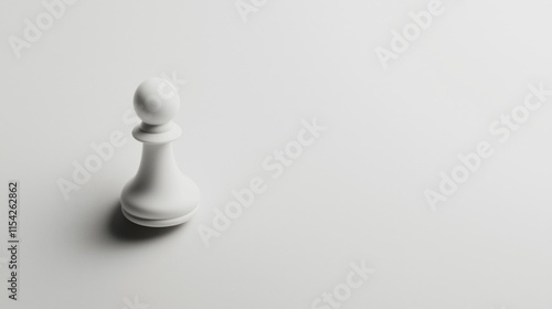 Minimalist chess concept with single white pawn on soft background