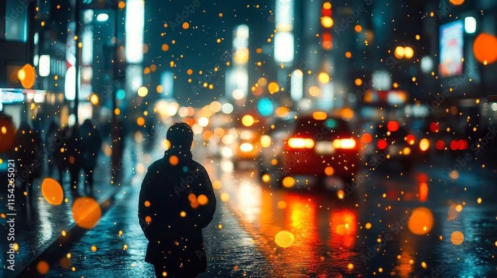 bokeh lights through a dreamlike, blurred environment. Generative AI bokeh lights through a dreamlike, blurred environment. Generative AI