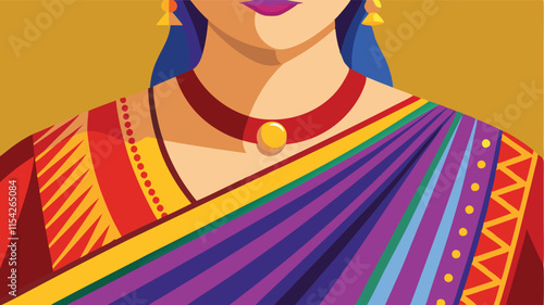 Vibrant traditional attire showcasing intricate patterns and colors in this vector illustration celebrating cultural heritage and craftsmanship