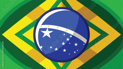 Celebrating Brazilian culture with vibrant colors and iconic symbols in a modern vector design representation