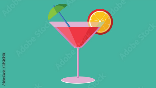 Enjoy a bright, refreshing cocktail with an umbrella and a slice of orange on a vibrant backdrop perfect for summer celebrations