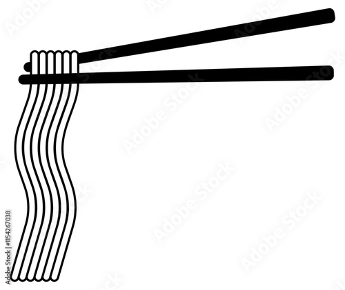 black chinese noodle chopsticks without background