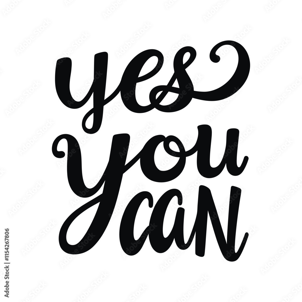 Yes you can Typography silhouette vector Design Yes you can Typography silhouette vector Design