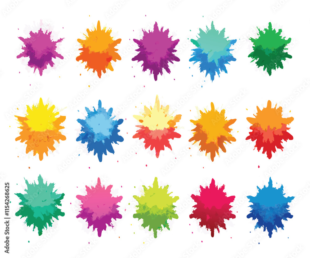 Multicolor Powder Explosion Image Set Multicolor Powder Explosion Image Set