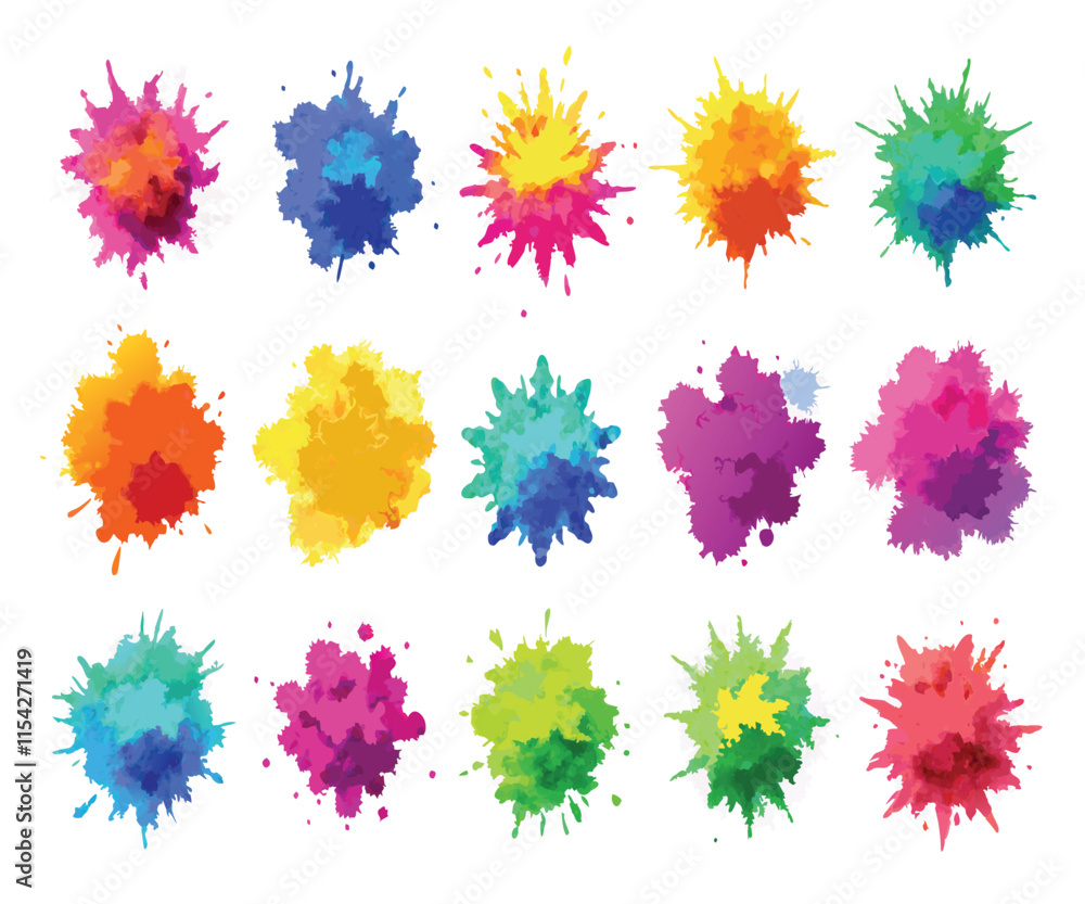 Multicolor Powder Explosion Image Set Multicolor Powder Explosion Image Set