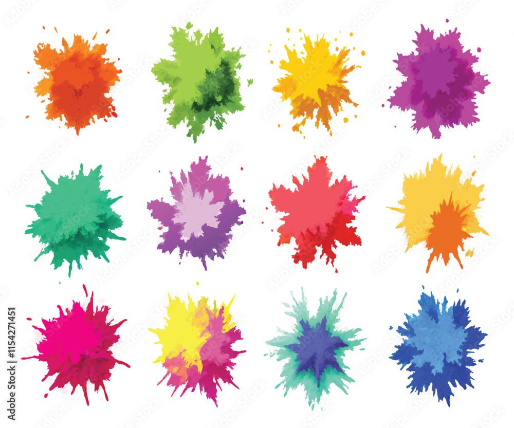 Multicolor Powder Explosion Image Set Multicolor Powder Explosion Image Set