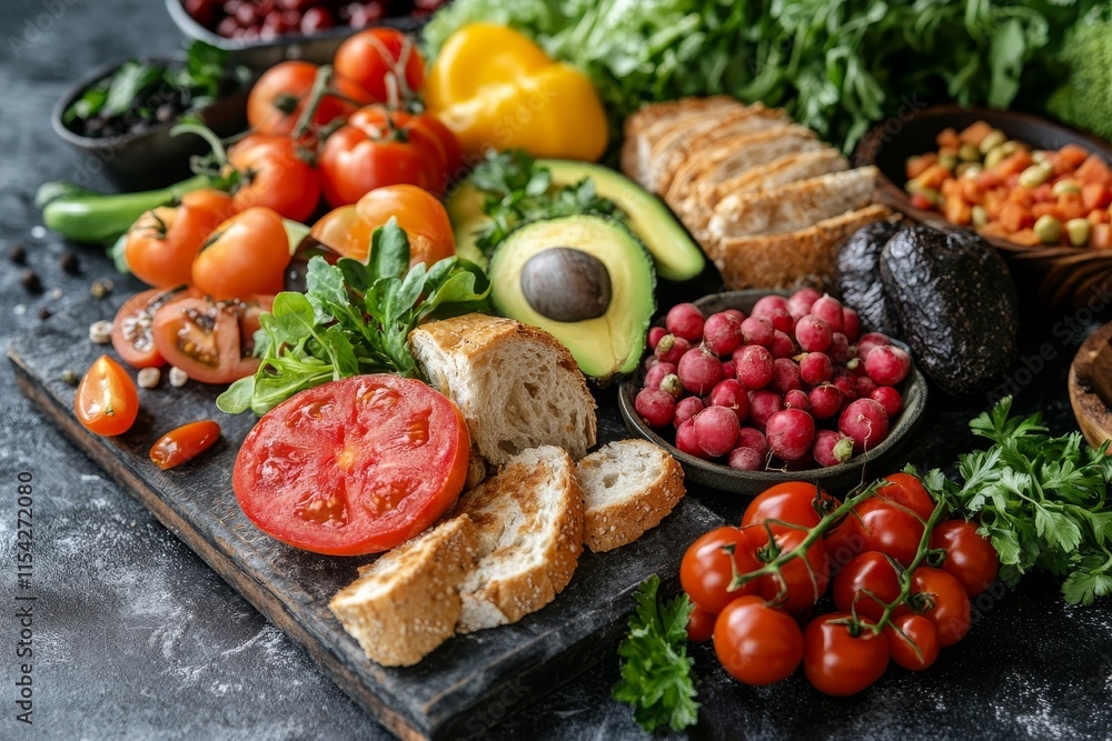 wellness lifestyles eat healthy food for good health concept, Close-up meal of vegan food have variety vegetable and raw freshness produce on the, Generative AI wellness lifestyles eat healthy food for good health concept, Close-up meal of vegan food have variety vegetable and raw freshness produce on the, Generative AI
