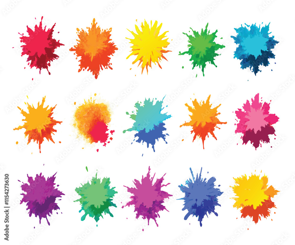 Multicolor Powder Explosion Image Set Multicolor Powder Explosion Image Set
