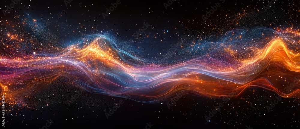 Obraz premium energy lines through space, creating vibrant light trails. Generative AI