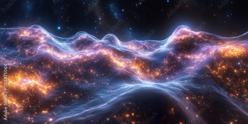 galaxy waves across a cosmic, starry backdrop. Generative AI galaxy waves across a cosmic, starry backdrop. Generative AI