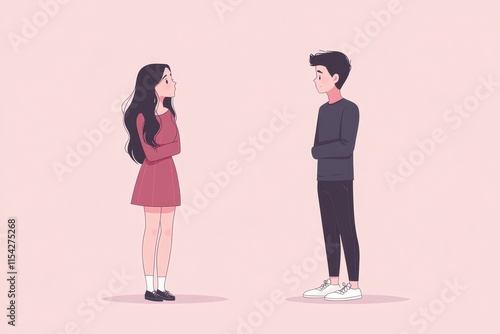 Breakup and depressed, asian young quarrel couple love fight relationship in trouble. Different people are emotion angry. Argue wife has expression upset with husband. Problem of family, Generative AI