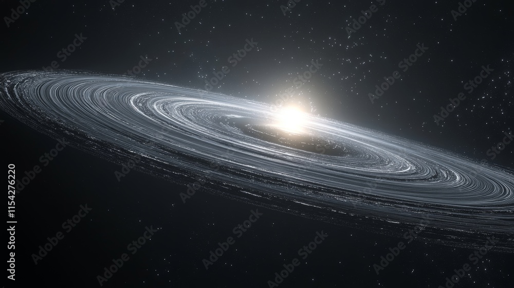 Fototapeta premium bright rings rotating around a central point. Generative AI