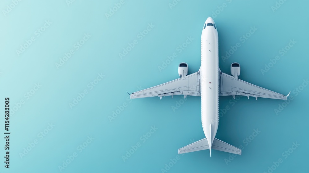 An airplane flies high in a clear blue sky, with no signs of clouds or obstructions An airplane flies high in a clear blue sky, with no signs of clouds or obstructions