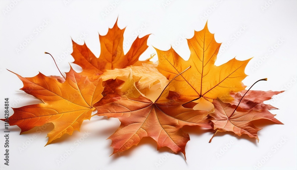 Fototapeta premium autumn falling maple leaves isolated on white heritage