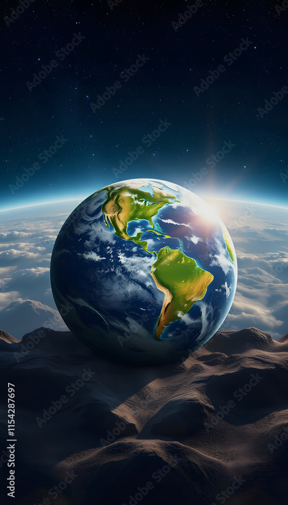 Fototapeta premium Planet Earth globe world set, mindfulness theme, with white tones