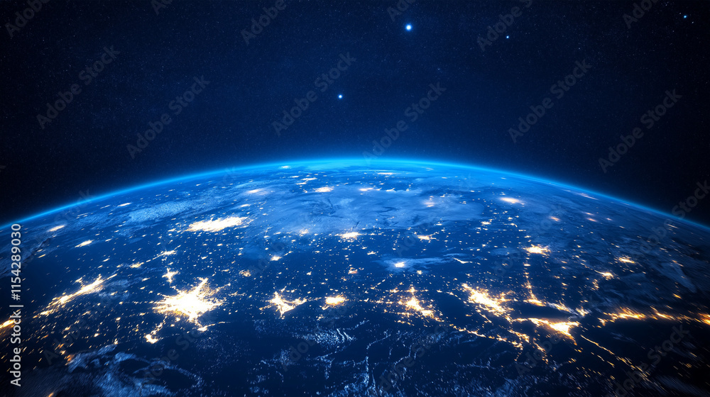 Obraz premium earth world connection tech map 3d business ai generated visual concept