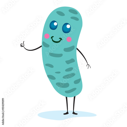 Illustration of a mascot of a probiotic, microorganism, good bacteria. Ideal for informative and institutional materials