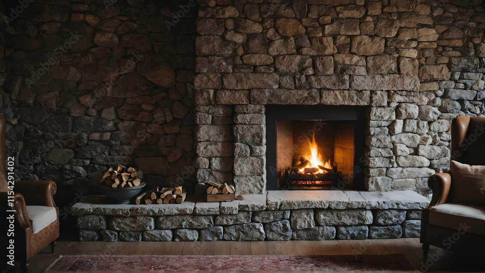 Warm and Inviting Photo of Cozy Fireplace Set Against Rustic Stone Wall for Perfect Cozy Ambiance
Warm and Inviting Photo of Cozy Fireplace Set Against Rustic Stone Wall for Perfect Cozy Ambiance