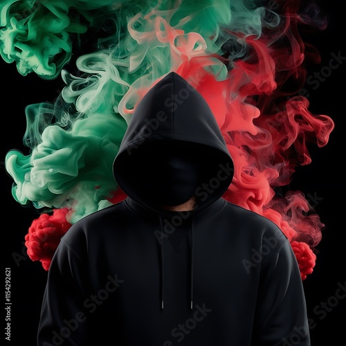 Smoke person in a mask
