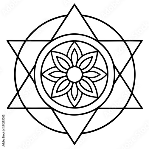 Sacred Geometry Mandala Star, Flower, Circle, Spiritual Symbol