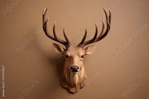 Wallpaper Mural there is a deer head mounted on a wall with a brown background Torontodigital.ca