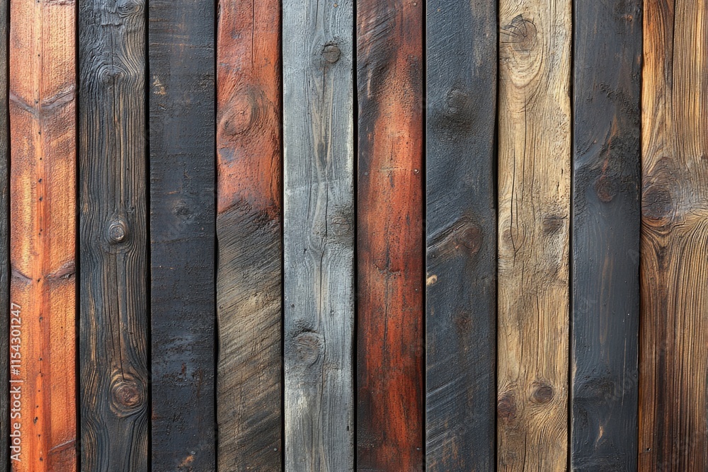 A detailed view of a wooden fence with textured planks and weathered woodgrain A detailed view of a wooden fence with textured planks and weathered woodgrain