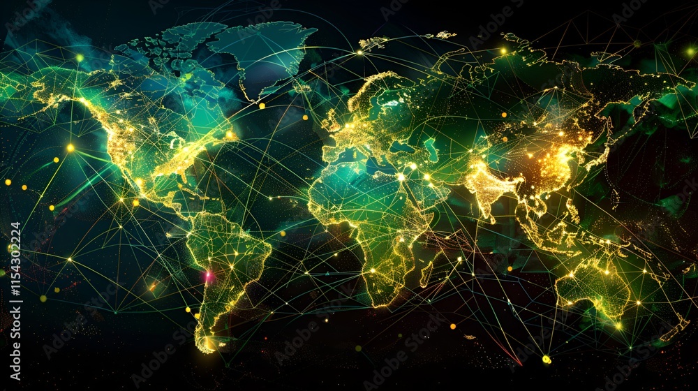 Global network connection covering earth with link of innovative perception . Concept of international trading and digital investment, 5G global wireless connection and future of internet of things . Global network connection covering earth with link of innovative perception . Concept of international trading and digital investment, 5G global wireless connection and future of internet of things .