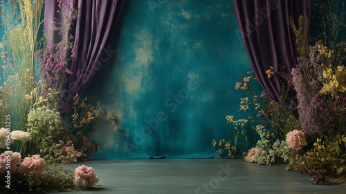 Photoshoot Backdrop Digital Backdrop | Fine Art Curtain  Wall Textures for Studio Photography | Elegant Photoshoot Background and Overlay Design