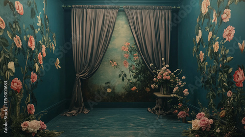 Photoshoot Backdrop Digital Backdrop | Fine Art Curtain  Wall Textures for Studio Photography | Elegant Photoshoot Background and Overlay Design